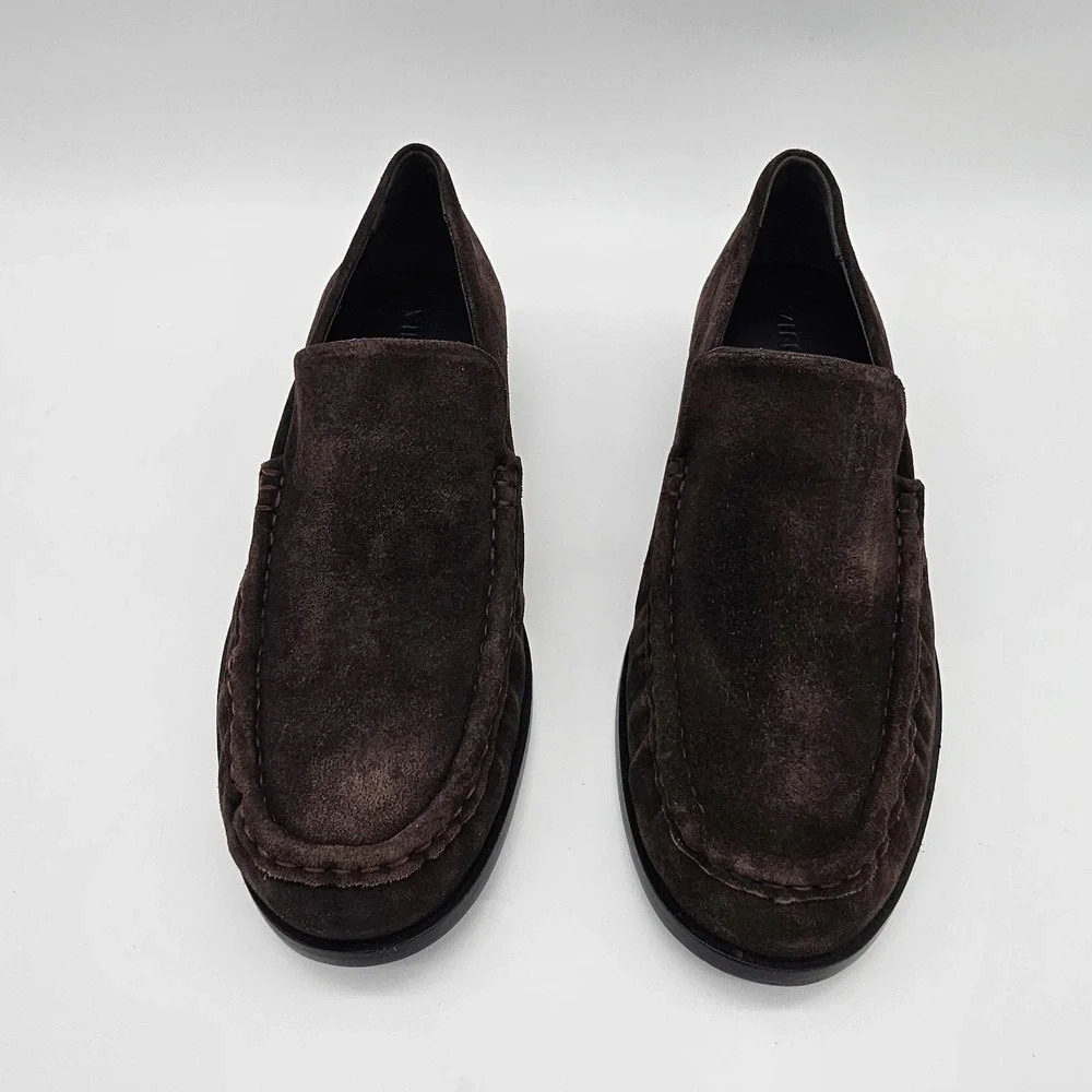 Vince Men's Miles Suede Moccasin-style Loafer Slip on Shoes Cocoa Brown US sz 12
